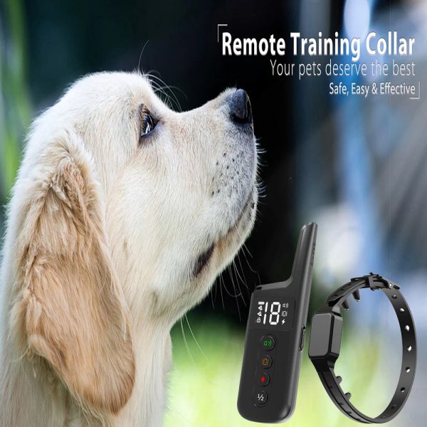 Collares Columna Potente Collar de Choque eléctrico 300 M Control Remoto Collar de Entrenamiento para Perros eléctrico Impermeable Collares antiladridos para 1/2 Perros