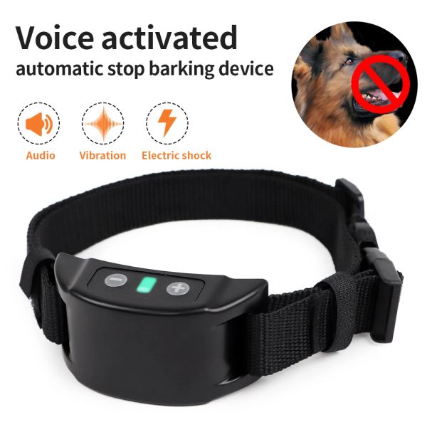 Colliers de formation de chien collier antibarking collier automatique collier de chien anti-écorce USB entraîneur de chien rechargeable