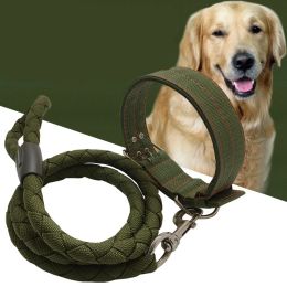 Colliers mode US Tactical Tactical Military Ajustivable Training Collar Nylon Lash Metal Buckle Dog Collar laisse Pet Supplies