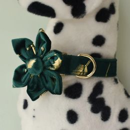 Colliers de vente au détail de fleurs, collier de chien de haute qualité gravé pour animal de compagnie, collier de chiot personnalisé, utilisation pour Shiba inu Corgi flanelle 25