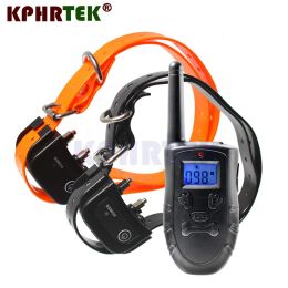 Colliers KPHRTEK Collier de dressage de chien électronique rechargeable et étanche à distance H183DR avec support d'affichage LCD 3 chiens e34