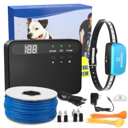 Colliers Masbrill Pet Dog Système de clôture électrique rechargeable Entrepanes ajustable Collier de clôture électronique accessoires pour chiens