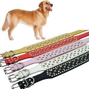 Halsbanden Middelgrote Grote Hondenhalsband 2 Inch Brede Pu Lederen Halsband Voor Honden Pitbulls Grote Hond Benodigdheden Maten M L XL XXL Beschikbaar