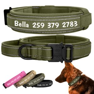 Colliers personnalisé grand collier de chien militaire tactique collier de chien personnalisé réfléchissant colliers pour animaux de compagnie pour chiens de taille moyenne berger allemand