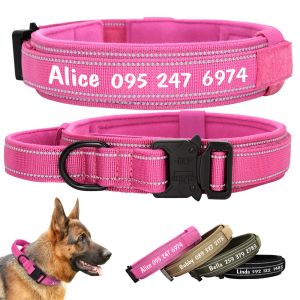 Halsbanden Gepersonaliseerde militaire halsband met handvat Tactische reflecterende halsbanden Aangepaste halsbanden voor middelgrote grote honden Bulldog