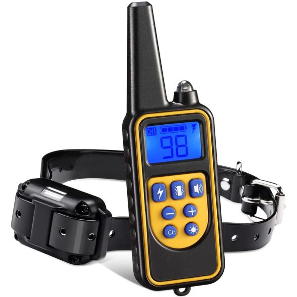 Collares Pupopan 800m Implaz de entrenamiento recargable de entrenamiento de perros Control remoto Pantalla LCD