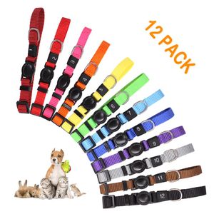 Colliers de sécurité collier de chien collier nylon pour bébé chiens chats lapins petits animaux de compagnie collier 12pcs