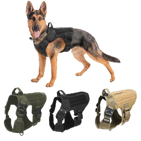 Collares, servicio táctico, chaleco para perros, ropa militar transpirable para perros, arneses K9, arnés Molle de entrenamiento de tamaño ajustable para caza