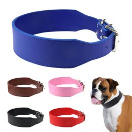 Colliers Largeur 5 cm Durable Grand Collier de Chien en Cuir Microfibre Sangle de Cou pour Animaux de Compagnie Collier en Forme de Poisson pour Chiens de Taille Moyenne et Grande Pitbull Bulldog L3xl