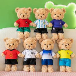 Coleccionable Copa Mundial de Fútbol 2022 Oso de peluche circundante Oso de peluche Argentina Portugal Francia Team309S