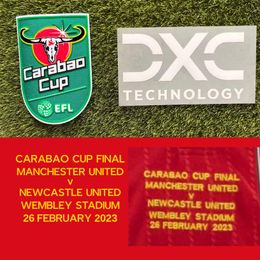 Verzamelbare 2023 Carabao Cup finale wedstrijddetails en alle sponsorpatches opstrijkbare transfervoetbalbadge224F