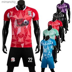 Collectable 22/23 Enfants Hommes Maillot de Football Ensemble 2 Pièces À Séchage Rapide Enfants Ma Plus Taille Vêtements De Sport Formation Personnalisée Uniforme De Football Costume Q231118