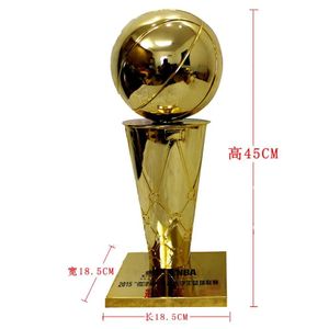 Coleccionable 45 CM de altura Trofeo Larry O'Brien Trofeo de campeones Premio de baloncesto Premio del partido de baloncesto para el torneo de baloncestonam244J