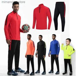 Survêtement d'automne et d'hiver à collectionner Pantalon de maillot de football Long Seve Costume d'entraînement de football pour enfants adultes Uniformes d'équipe de football Sportswear Q231118