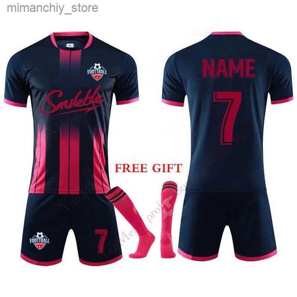 Coleccionable personalizado hombres niños camisetas de fútbol traje niños uniformes de fútbol futebol camisa conjuntos kit de fútbol niños niñas ropa deportiva ropa calcetín Q231118