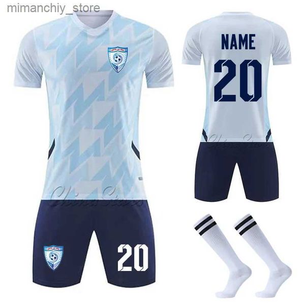 Maillot de football à collectionner pour hommes 2023 2024 Nouveaux ensembles de football pour enfants Colge Soccer Athte Uniformes d'entraînement avec chaussettes Numéro de nom personnalisé Q231118