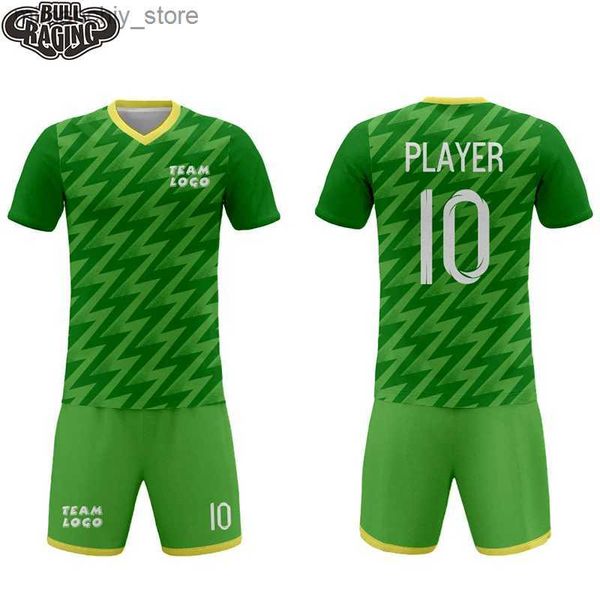 Maillots de Football vert à collectionner hommes impression par Sublimation nom personnalisé numéro Club maillot de Football vêtements de Football Q231118