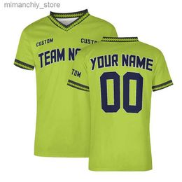 Colecionável verde camisa de futebol para homem casa/fora personalizado equipe jogo camisas de futebol treinamento e exercício camisetas esportivas q231118