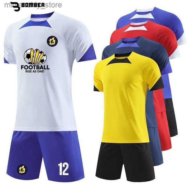 Maillot de football professionnel personnalisé pour hommes et enfants, respirant, confortable, formation sportive d'été, uniforme de football, ensembles de vêtements Q231118