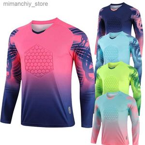 Hombres coleccionables Long Seves Football Goalkeeper Jersey Jóvenes Survetent Football Goal Keeper Uniformes Quick Dry Soccer Goalkeeper Jersey Q231117