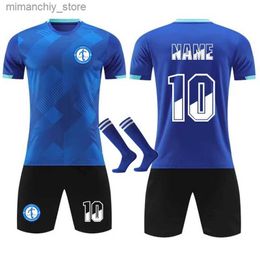 Verzamelbare voetbal-T-shirtsets voor heren Kinderen voetbalshirt shorts met zakken Aangepaste voetbalshirtsets Speelbaluniform voor kinderen 2XS-5XL Q231118