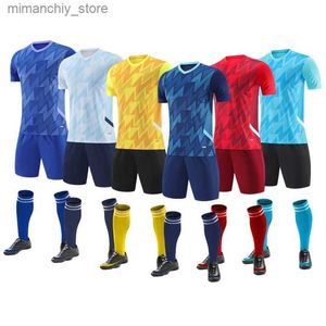Verzamelbare nieuwe kindervoetbalshirts voor volwassenen Voetbalsets voor jongens Korte Seve Voetbaluniformen Jeugdvoetbalteam Trainingspak Sportshirt Q231118