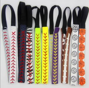 Verzamelbare pu lederen steken hoofdband meer kleuren gemengd creatief design lederen honkbal softbal voor lady tas decoreer hanger wit geel decoreren