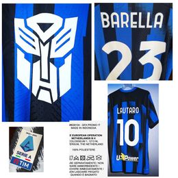 Souvenirs à collectionner 2023 Match Worn Player Issue TRANSFORMERS LAUTARO THURAM Maillot MAGLIA Player Version Soccer Patch Badge Impression