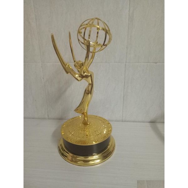 Estilo coleccionable 28 cm Premios Emmy Nacionales Trofeo de metal Réplica Premio de aleación de zinc Entrega de gotas Deportes al aire libre Atlético Acc al aire libre Dhqac