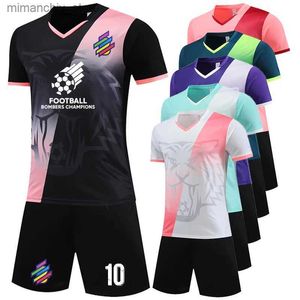 Sublimation à collectionner vierge personnalisé hommes enfants maillot de football costume 23/24 vente chaude garçons homme enfants équipe formation uniforme de football survêtement Q231118