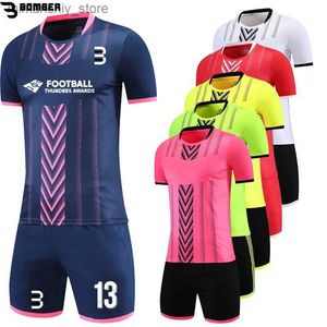 Sublimación coleccionable en blanco Hombres Niños Fútbol Jersey Conjuntos DIY Personalizado Seco rápido Seve Camisas Shorts Shorts 2 piezas Uniforme de fútbol Kit Q231118