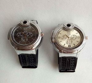 Collectible horloge sigaretten butane lichtere vlam geen gasnavulbare sigaren aanstekers horloges met cadeaubon 2 kleur kan kiezen 6681693