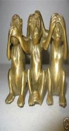 Objets de collection en laiton voir Speak Hear No Evil 3 petites statues de singe 5874915