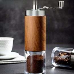 Colección Molinillo de grano de café Portátil Grano de madera Manivela de acero inoxidable Herramienta de cocina manual 240223
