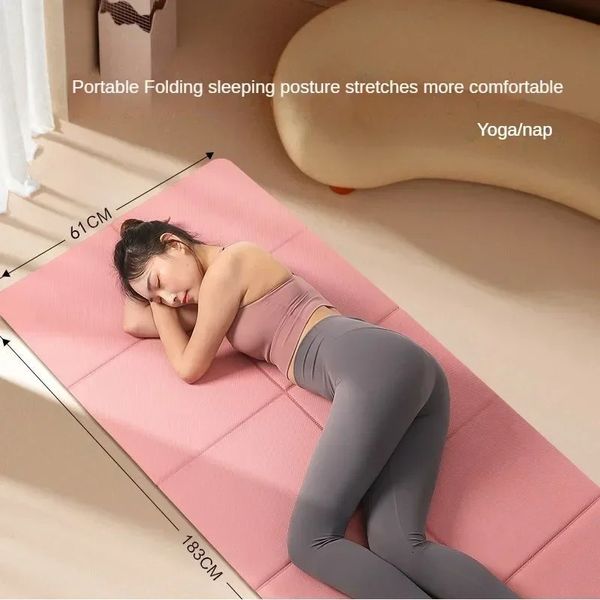 Collection Pliable Yoga Mat Eco Friendly TPE Pliage Travel Fitness Exercice Double face non glissant pour 240402