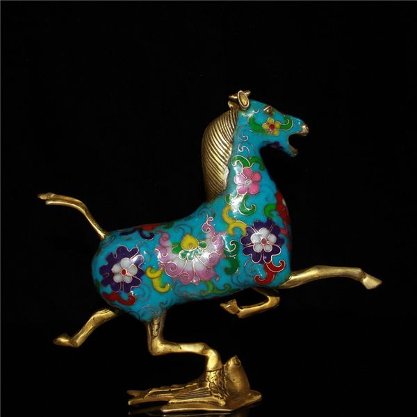 Colección de adornos de alambre Cloisonne chapado en oro de cobre puro (paso de caballo, golondrina voladora)