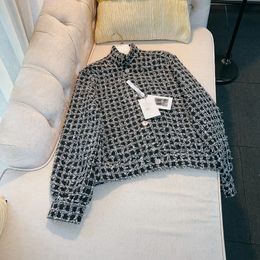 Collection Tweed veste pour femmes élégant Vintage Plaid Chaquetas Para Mujeres surdimensionné laine mélanges manteaux 240226