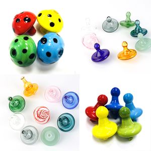 Colecciones UFO Glass Carb Cap para cuarzo Banger Nails Accesorios para fumar Pipas de agua de vidrio Dab Oil Rigs Bong Bubble Dome Múltiples colores sin cúpula