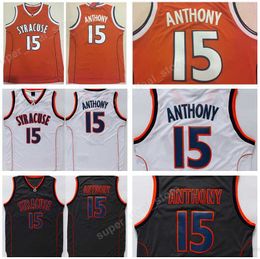 Collège 15 Camerlo Anthony Maillots Hommes Syracuse Orange Basketball Maillots Anthony Sport Broderie Noir Blanc Livraison Gratuite