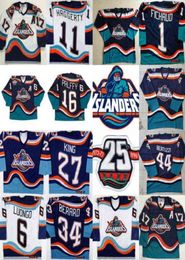 Maillot de pêcheur College 16 Ziggy Palffy Islanders avec 25e 11 Darius Kasparaitis 14 Armstrong 44 Bertuzzi 34 Berard 51 Korolev B5942553