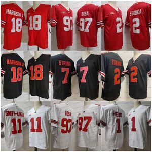 Universidad 18 Marvin Harrison Jr. Jersey Ohio State 11 Smith-Njicba 7 C.J. Stroud Henderson Justin Fields Ryan Shazier Wilson Blanco Rojo Jerseys cosidos 150th Rose Patch