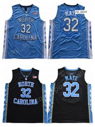 College 32 Luke Maye Jersey Nuevo estilo North Carolina Tar Heels Camisetas de baloncesto Maye University Uniform Sport Team Black Road