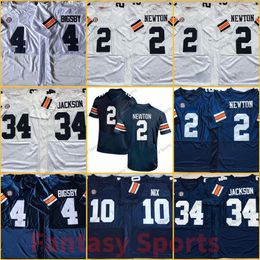 College 4 Tank Bigsby Maillot de football blanc 34 Bo Jackson 10 Bo Nix Blanc 2 Cam Newton Chemises cousues pour hommes