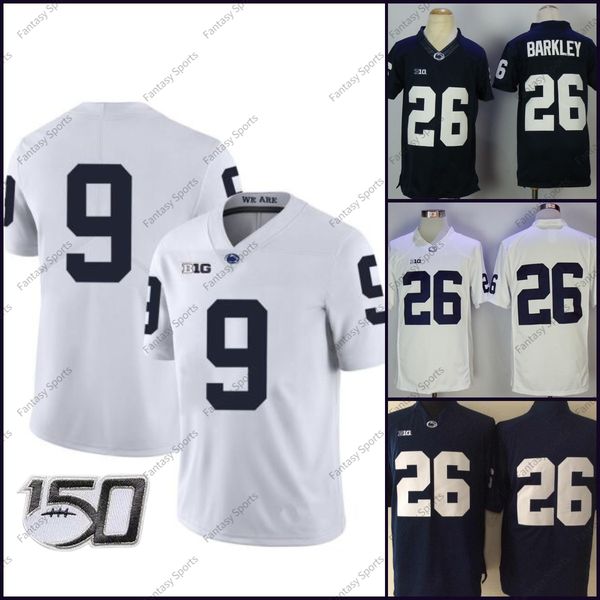 College 88 Mike Gesicki Football Jersey Penn State College Marcus Allen 9 Trace McSorley 26 Saquon Barkley No Name White Navy Jersey Cousu S-XXXL