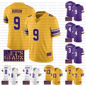 College 9 Burreaux Joe Burrow LSU Tigers voetbalshirt Odell Beckham Jr Justin Jefferson Jayden Daniels Delpit Malik Nabers CHASE Mathieu Lets Geaux New Custom