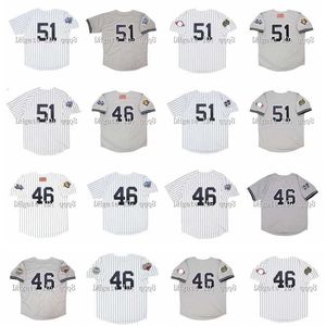 College Baseball Wears 1999 World Series Vintage Bernie Williams Baseball Jerseys Andy Pettitte 2001 2000 2003 2009 Blanco Gris Tamaño S-4XL