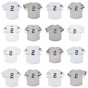 College Baseball Wears 1999 World Series Vintage Derek Jeter Baseball Jerseys 2001 2000 2003 2009 Blanco Gris Tamaño S-4XL