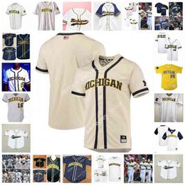 College Baseball Wears College Custom Stitched Michigan Wolverines Baseball Jersey 37 CHASE ALLEN 39 CONNOR O'HALLORAN 40 ANGELO SMITH 41 CHRISTIAN BLAKELY 47 JACO