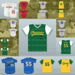 College Baseball draagt ​​College Mens Kenny Powers #55 oostelijk naar beneden Mexicaans Myrtle Beach Mmergers Charros Kenny Powers Men Women Youth Baseball Jerseys Double Stitch