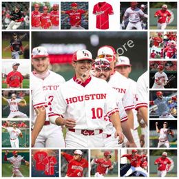 College Baseball Wears College NCAA Custom UH Houston Cougars Maillot de baseball universitaire cousu 1 BRANDON BURCKEL 2 LUKE ALMENDAREZ 3 SKYLER TREVINO 4 BRANDON UHSE